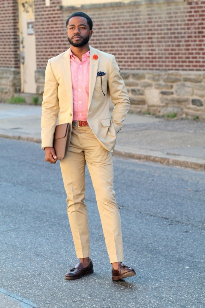 ralph lauren khaki suit